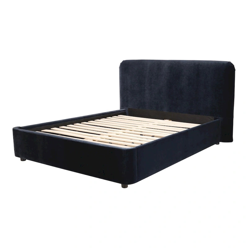 Cama de plataforma moderna tapizada