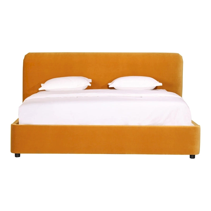 Cama de plataforma moderna tapizada