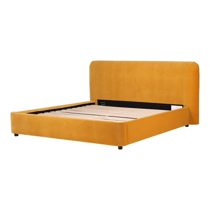 Cama de plataforma moderna tapizada