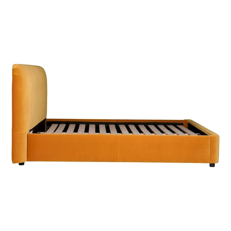 Cama de plataforma moderna tapizada