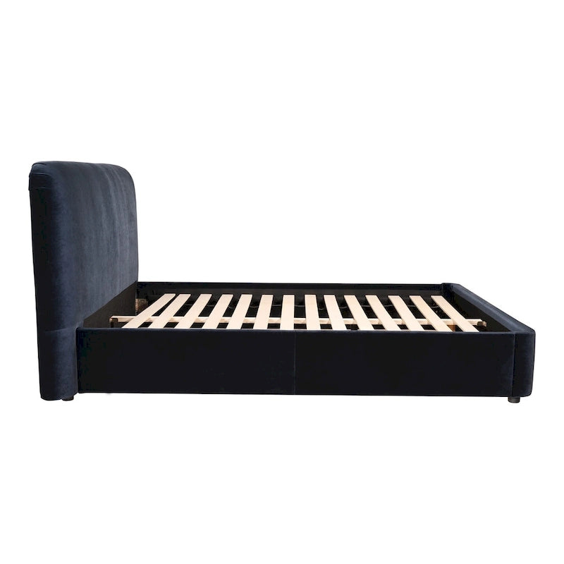 Cama de plataforma moderna tapizada