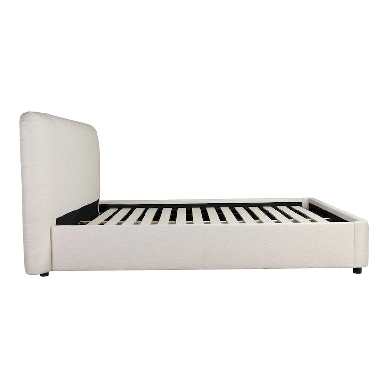 Cama de plataforma moderna tapizada