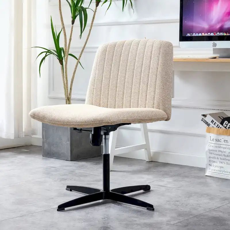 Silla de oficina giratoria ajustable de 360° con base negra