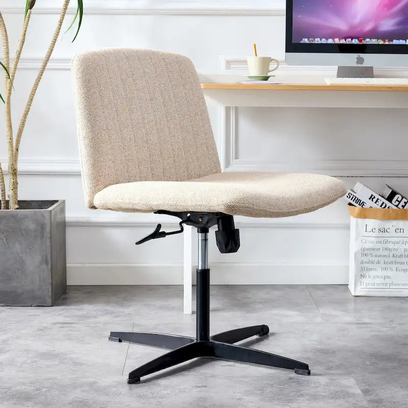 Silla de oficina giratoria ajustable de 360° con base negra