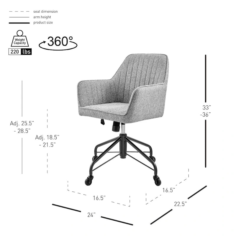 Fauteuil de bureau pivotant en tissu