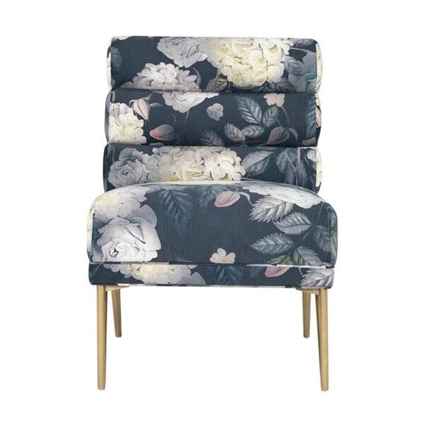 Silla de terciopelo con estampado floral