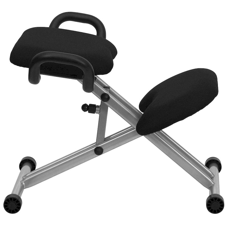 Chaise de bureau ergonomique à genoux avec poignées, en tissu