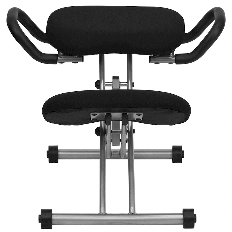 Chaise de bureau ergonomique à genoux avec poignées, en tissu