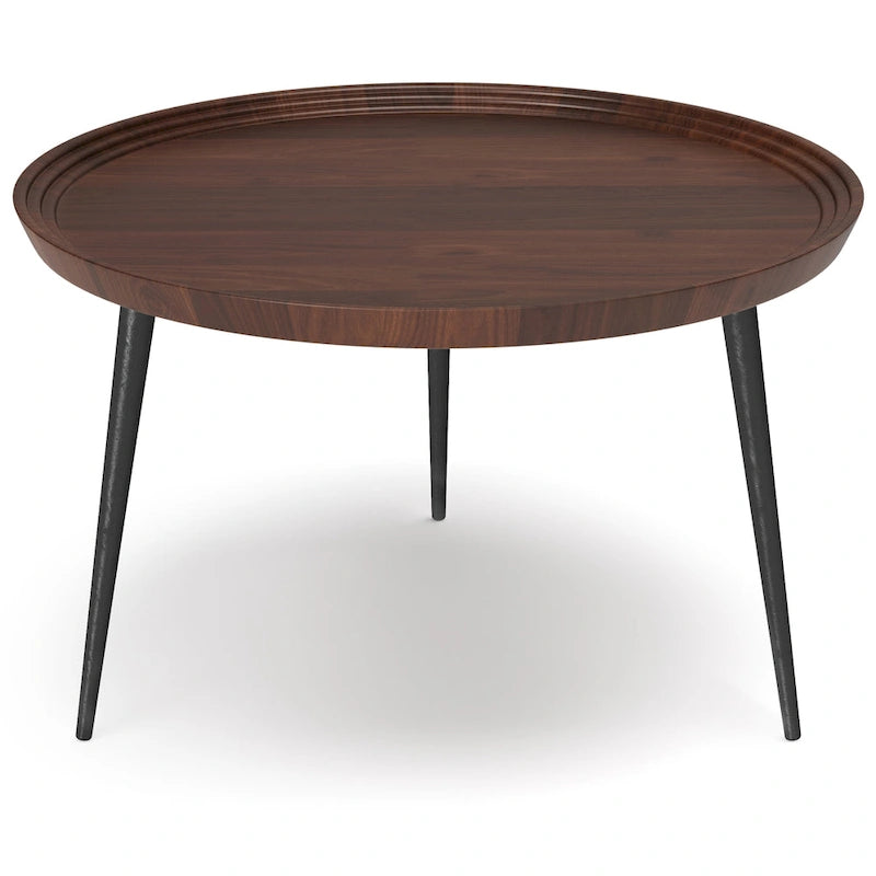 Mesa de centro industrial moderna en color coñac - 30 d x 30 w x 16 h