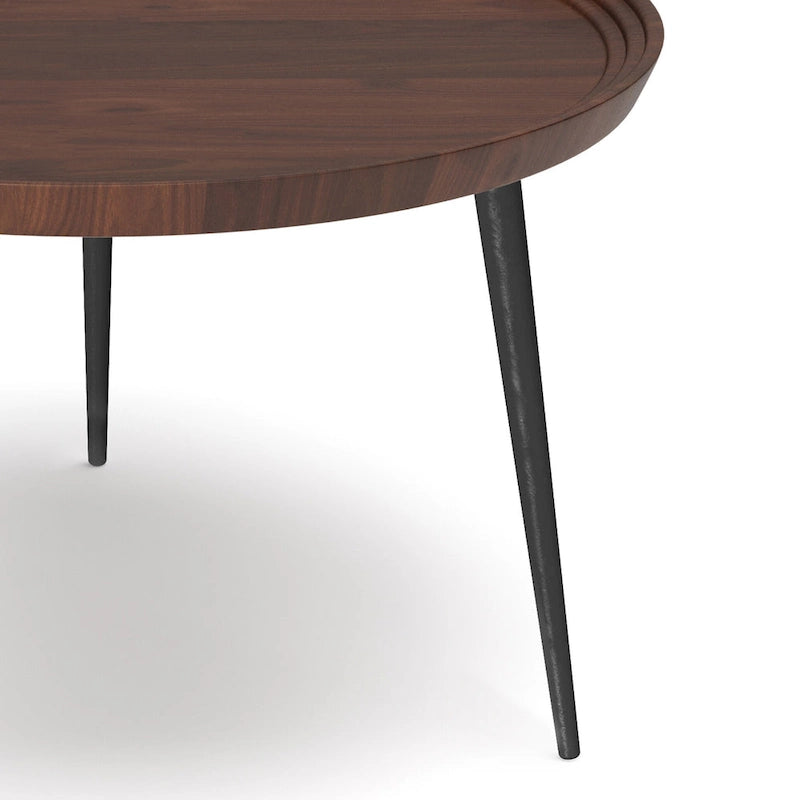 Mesa de centro industrial moderna en color coñac - 30 d x 30 w x 16 h