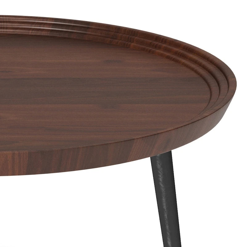 Mesa de centro industrial moderna en color coñac - 30 d x 30 w x 16 h