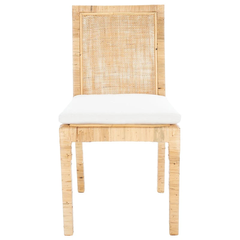 Esszimmerstuhl aus Rohrgeflecht mit Kissen (2er-Set) - 21.7 W x 18.1 L x 38.6 H - 22W x 18D x 39H