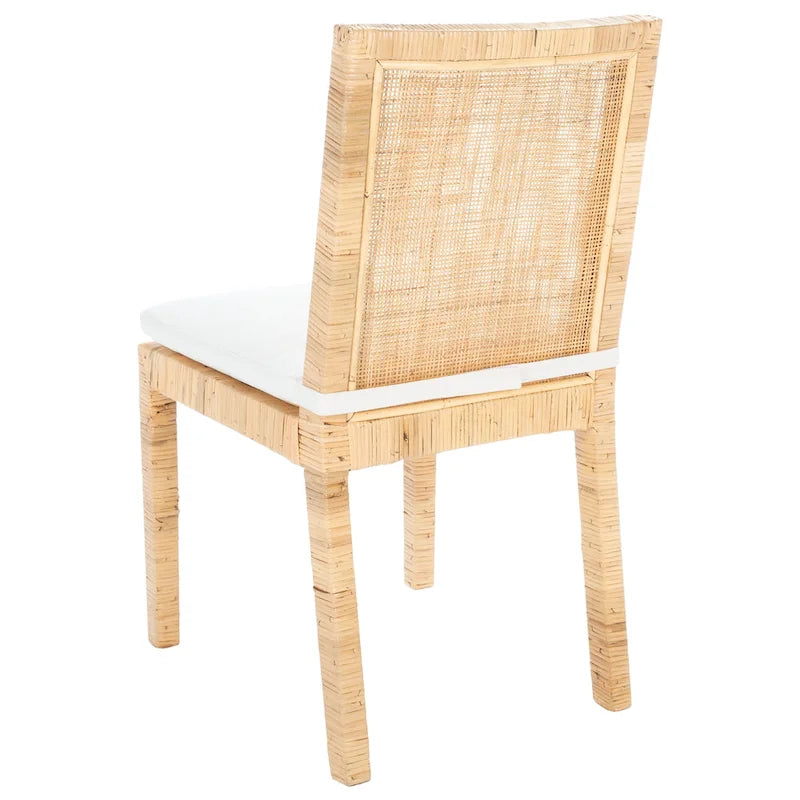 Esszimmerstuhl aus Rohrgeflecht mit Kissen (2er-Set) - 21.7 W x 18.1 L x 38.6 H - 22W x 18D x 39H