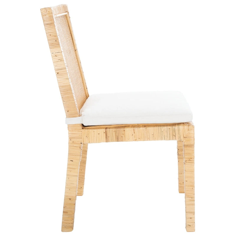 Esszimmerstuhl aus Rohrgeflecht mit Kissen (2er-Set) - 21.7 W x 18.1 L x 38.6 H - 22W x 18D x 39H