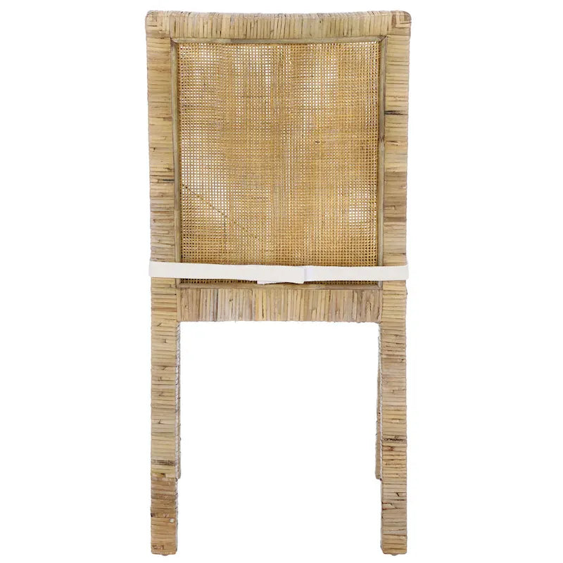 Esszimmerstuhl aus Rohrgeflecht mit Kissen (2er-Set) - 21.7 W x 18.1 L x 38.6 H - 22W x 18D x 39H