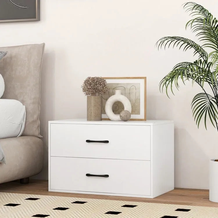 Stapelbare horizontale Kommode mit 2 Schubladen und Griffen