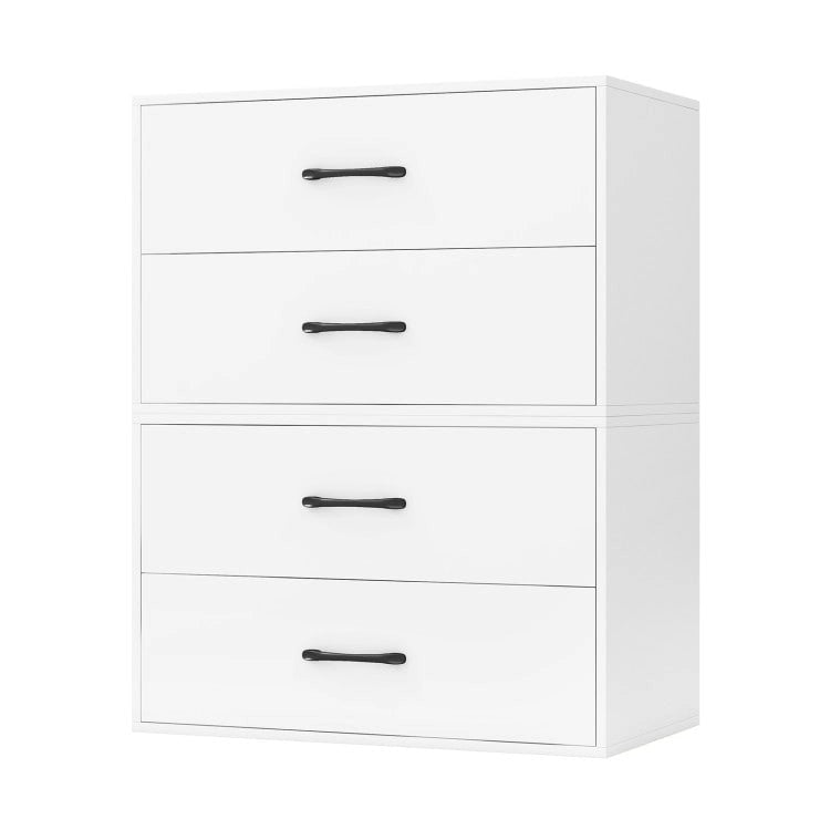Stapelbare horizontale Kommode mit 2 Schubladen und Griffen