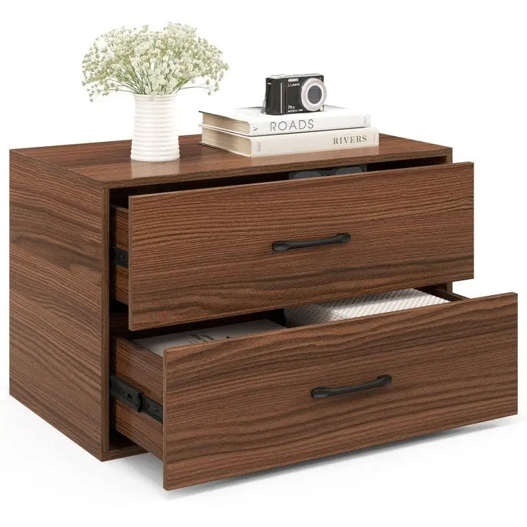 Stapelbare horizontale Kommode mit 2 Schubladen und Griffen
