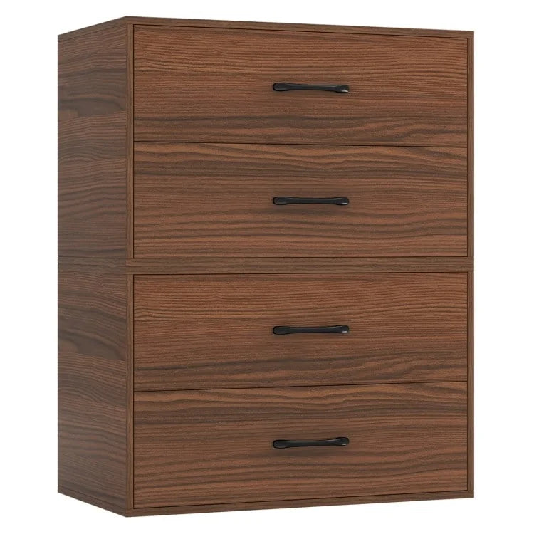 Stapelbare horizontale Kommode mit 2 Schubladen und Griffen