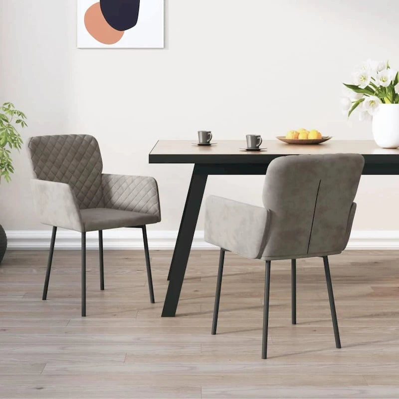 2 Esszimmerstühle, gepolsterte Akzentstühle aus Samt fürs Wohnzimmer - 20.3 x 24 x 30.9