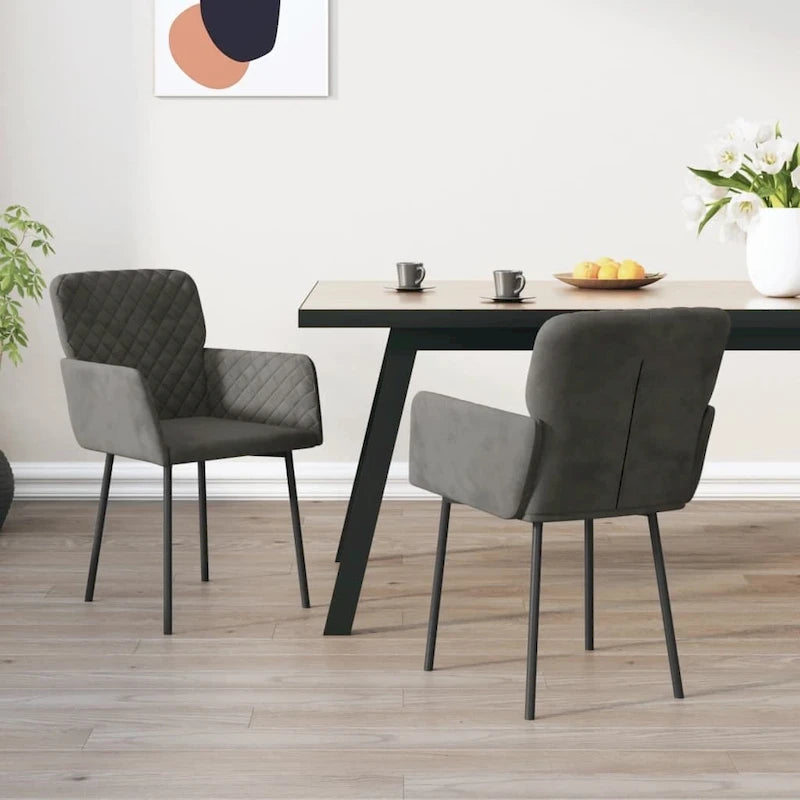2 Esszimmerstühle, gepolsterte Akzentstühle aus Samt fürs Wohnzimmer - 20.3 x 24 x 30.9