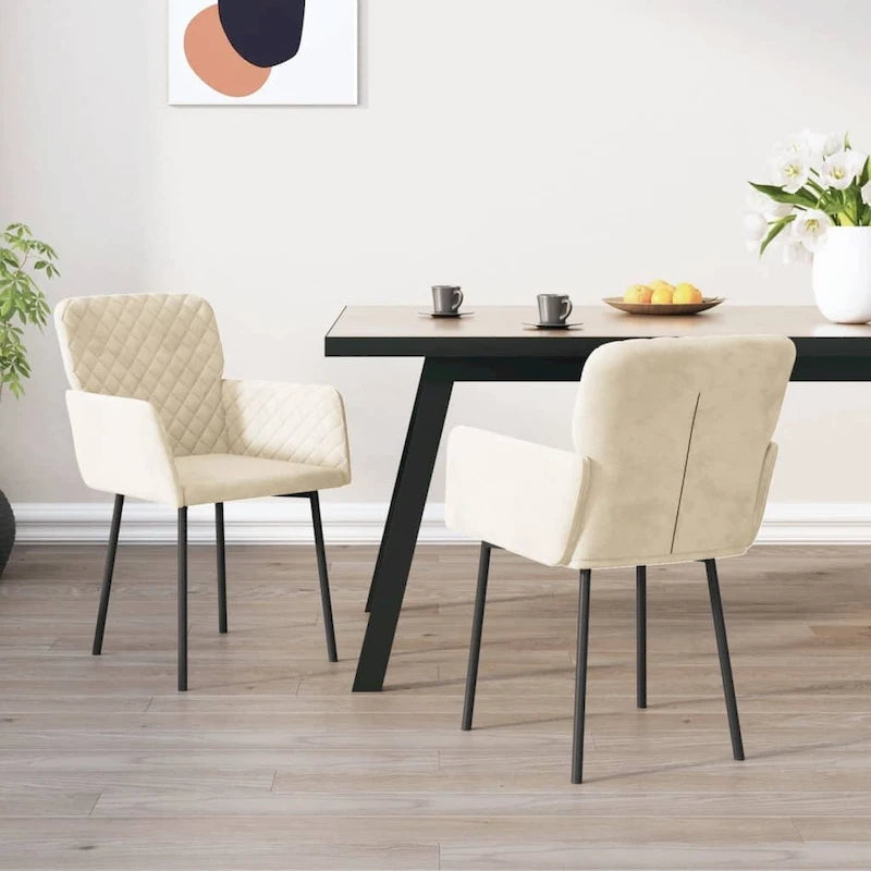 2 Esszimmerstühle, gepolsterte Akzentstühle aus Samt fürs Wohnzimmer - 20.3 x 24 x 30.9
