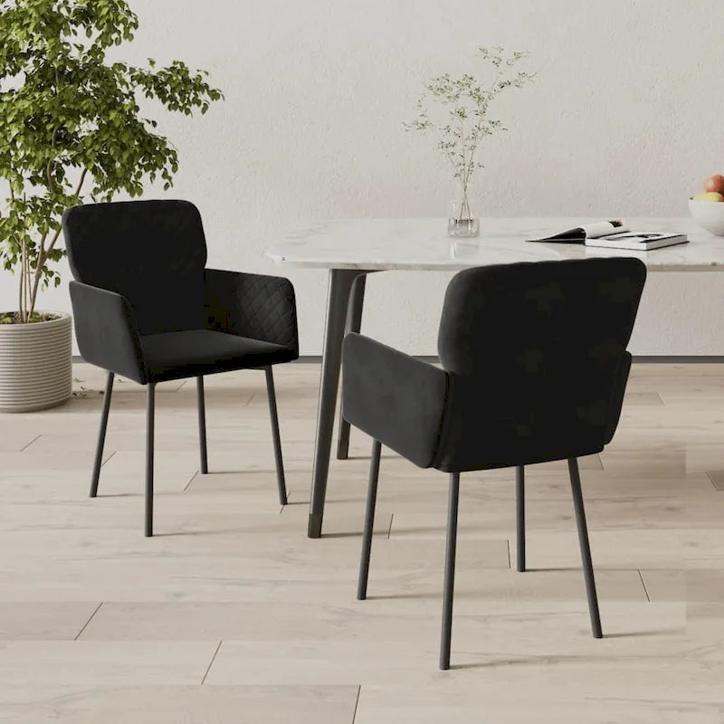 2 Esszimmerstühle, gepolsterte Akzentstühle aus Samt fürs Wohnzimmer - 20.3 x 24 x 30.9