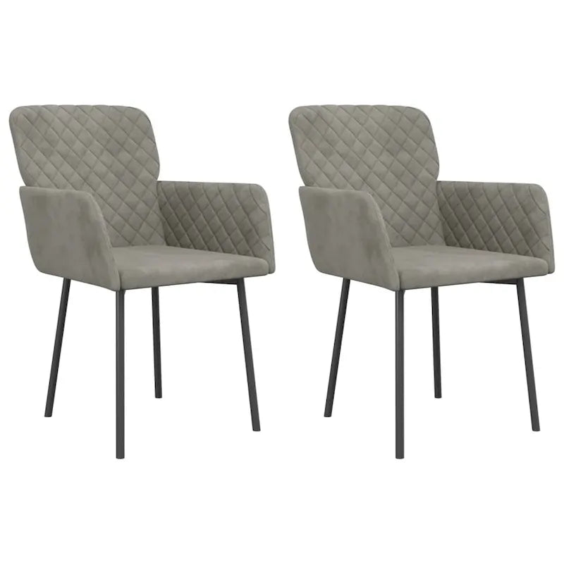 Lot de 2 chaises d’appoint rembourrées pour salle de séjour, velours - 20.3 x 24 x 30.9