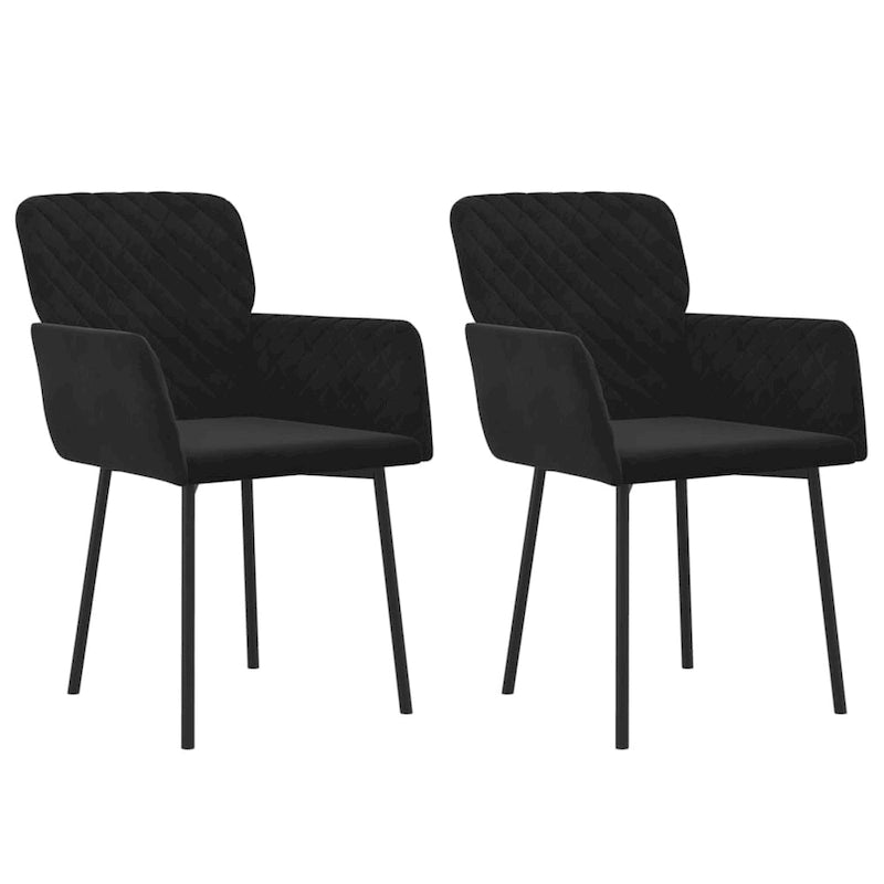 Lot de 2 chaises d’appoint rembourrées pour salle de séjour, velours - 20.3 x 24 x 30.9