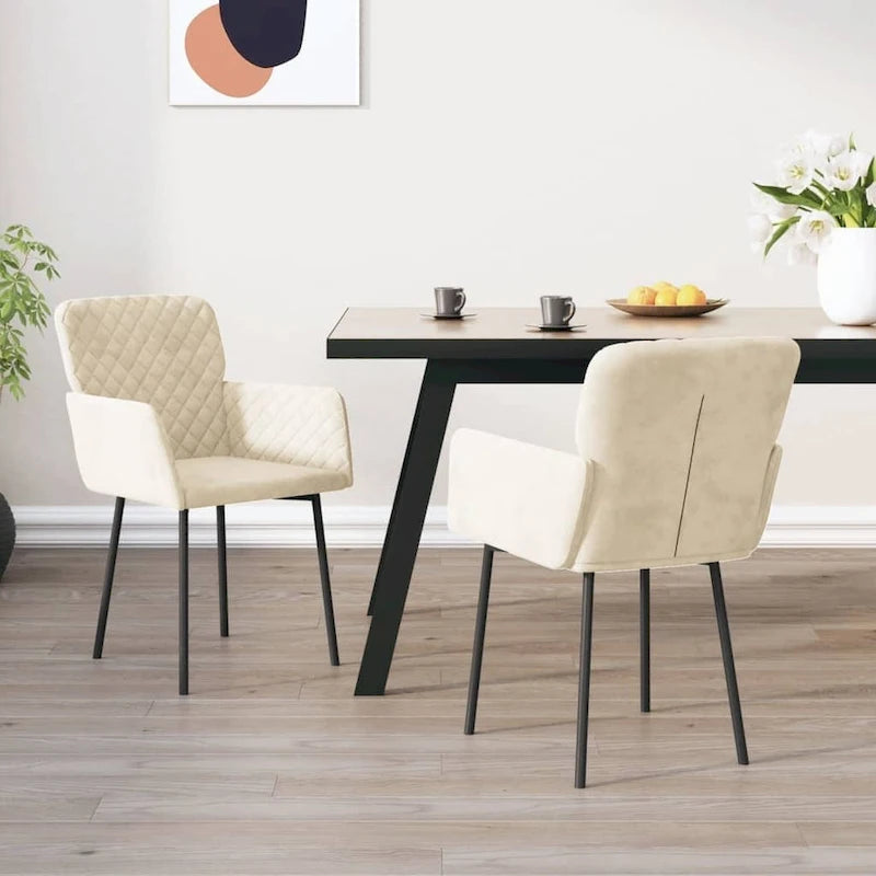 Lot de 2 chaises d’appoint rembourrées pour salle de séjour, velours - 20.3 x 24 x 30.9