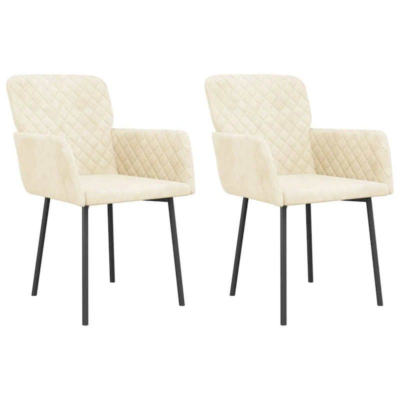 Lot de 2 chaises d’appoint rembourrées pour salle de séjour, velours - 20.3 x 24 x 30.9