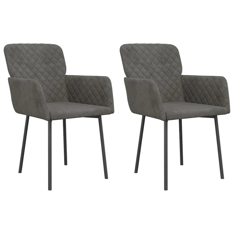 Lot de 2 chaises d’appoint rembourrées pour salle de séjour, velours - 20.3 x 24 x 30.9