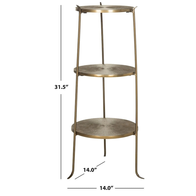 Mesa auxiliar de latón - 14 x 14 x 31.5 - 14Wx14Dx32H