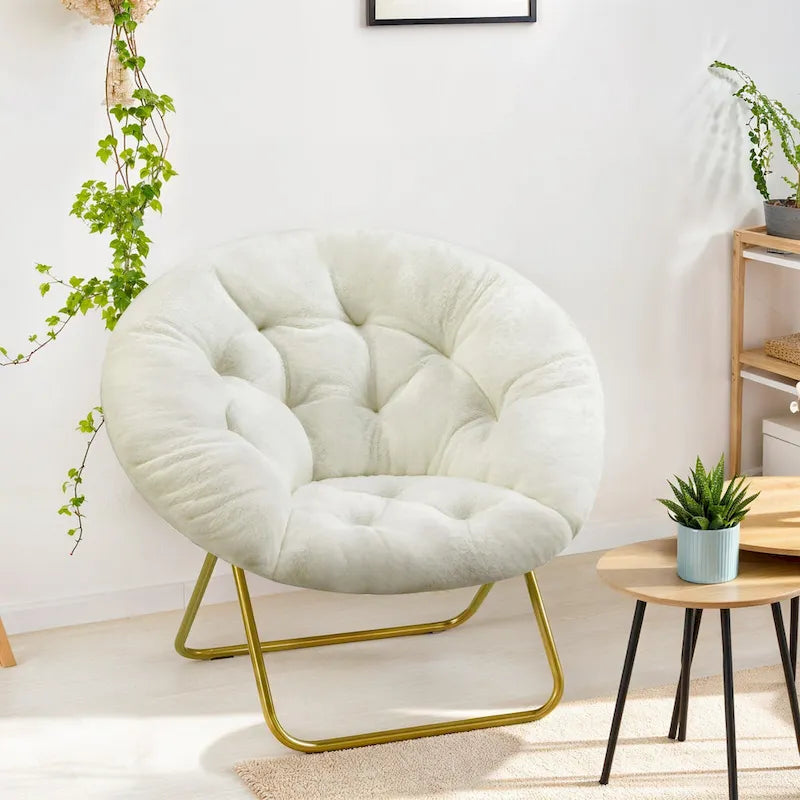 Fauteuil d’appoint confortable en lin, rembourré et capitonné de boutons, fauteuil de lecture pour le salon ou la chambre