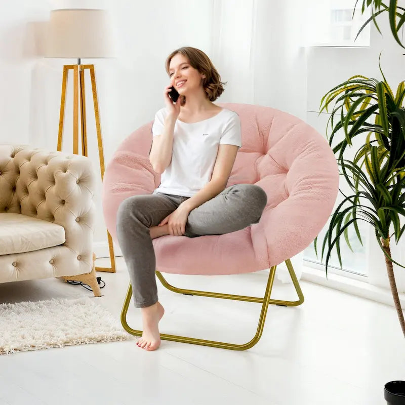 Fauteuil d’appoint confortable en lin, rembourré et capitonné de boutons, fauteuil de lecture pour le salon ou la chambre