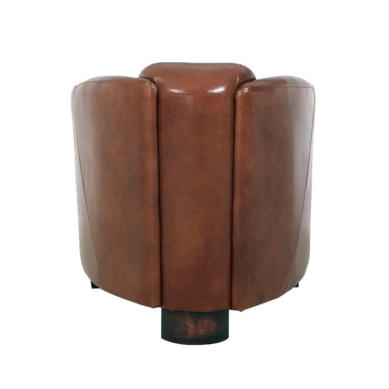 Sessel aus vollnarbigem Leder, braun - W27.5xD30xH27