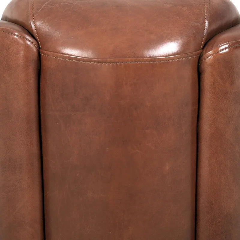 Sessel aus vollnarbigem Leder, braun - W27.5xD30xH27