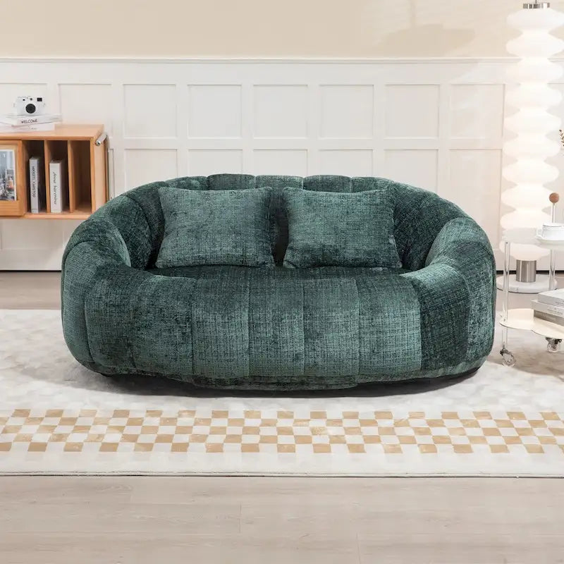 Sillón tipo puf de chenilla, sofá reclinable