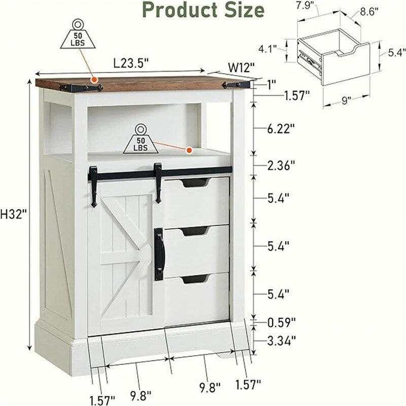 Badezimmer-Bodenschrank - 12D x 23.5W x 32H